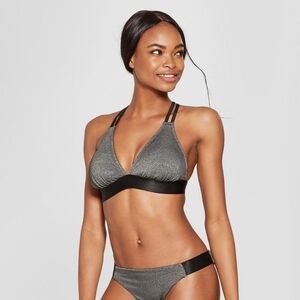 Xhilaration Lurex Sparkle Bikini Set - Black Sparkle | Top:D/DD Bottom: Small